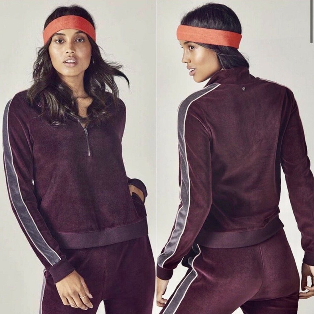 Fabletics Burgundy Britt Half-Zip Pullover In Bur… - image 1